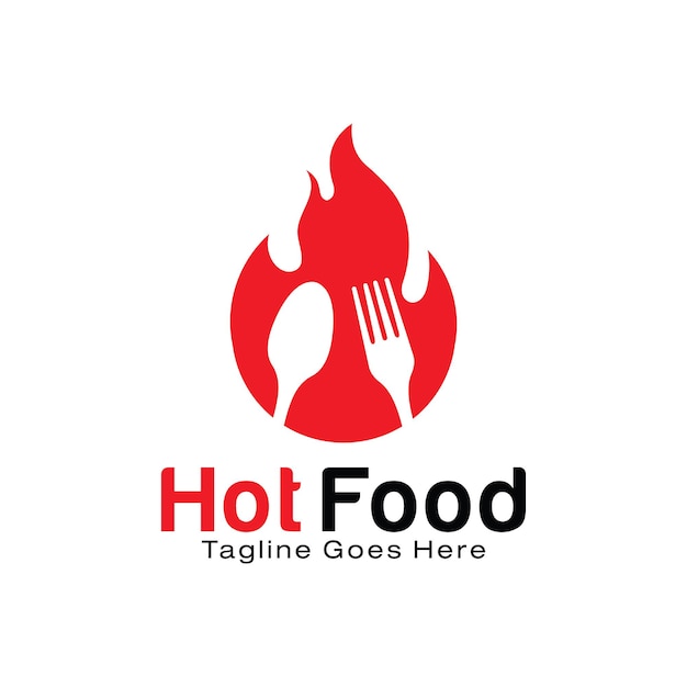 Hot Food logo design template