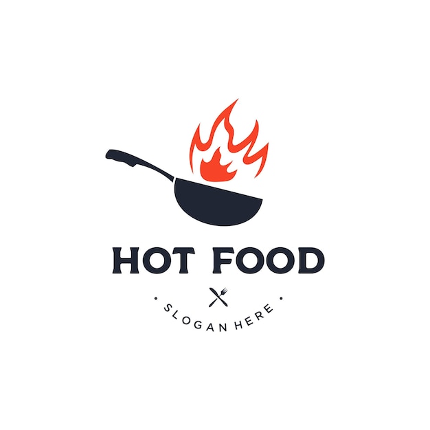 Hot food Logo design vector illustration