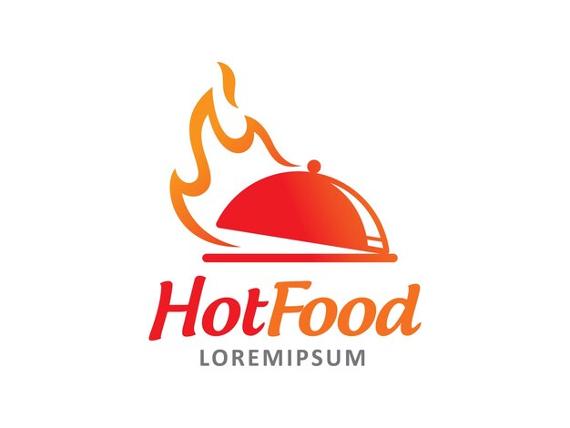 Vector hot food logo symbol or icon template