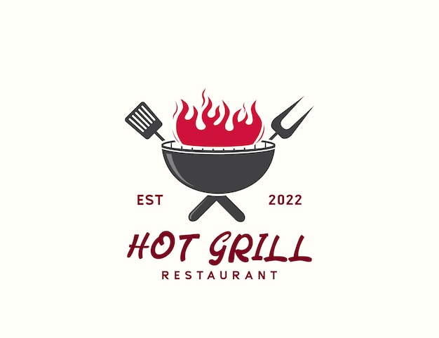 Hot grill logo design