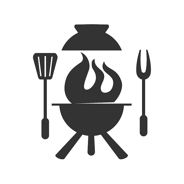 Hot Grill logo template Icon Illustration Brand Identity