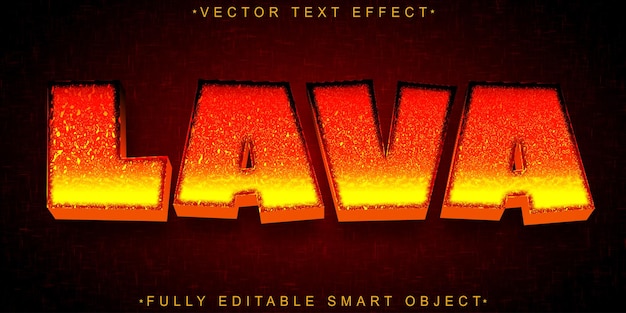 Vector hot lava vector fully editable smart object text effect