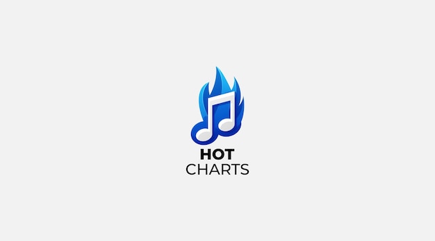 Hot Music logo design vector template symbol