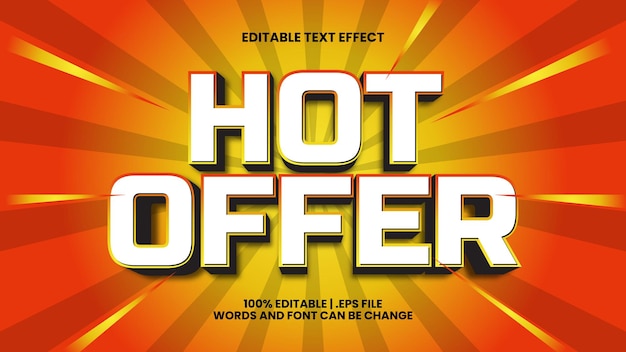 Hot Offer 3D Editable Text Effect Template For Discount And Sale