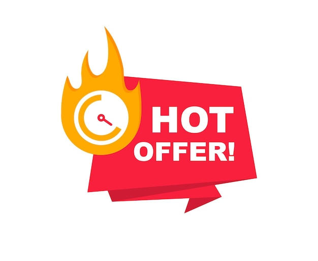 Hot offer banner Special and limited offer Sale countdown badge