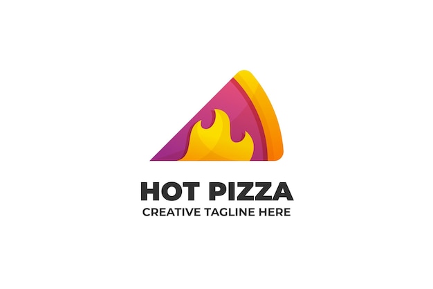 Hot Pizza Fast Food Business Logo