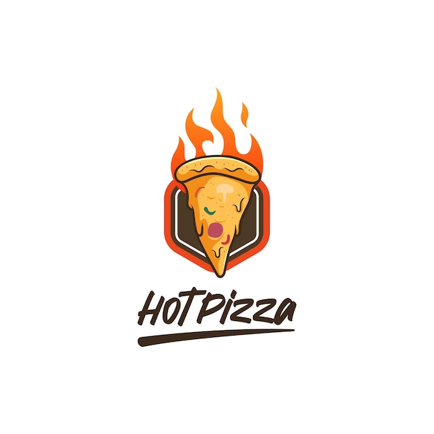 Hot pizza icon logo design