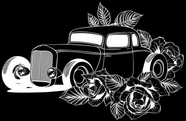 hot rod car icon line style icon vector illustration vehicle icon stock