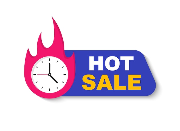 Hot Sale banner Special and limited offer Sale countdown badge