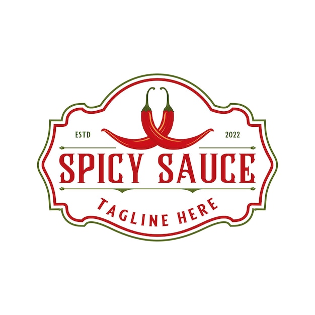 hot sauce logo design. spicy food cayenne pepper for restaurant sauce industry food products with ch