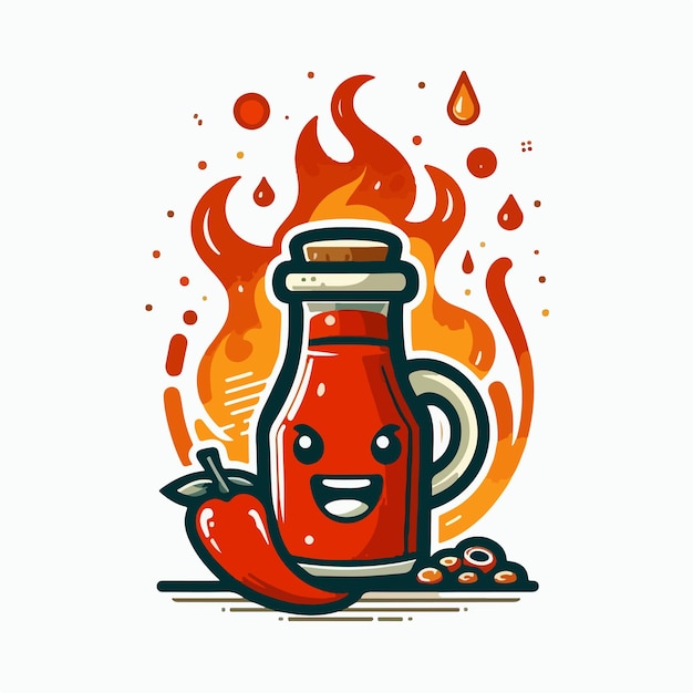 hot sauce logo illustration