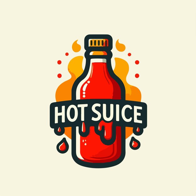 Vector hot sauce logo illustration