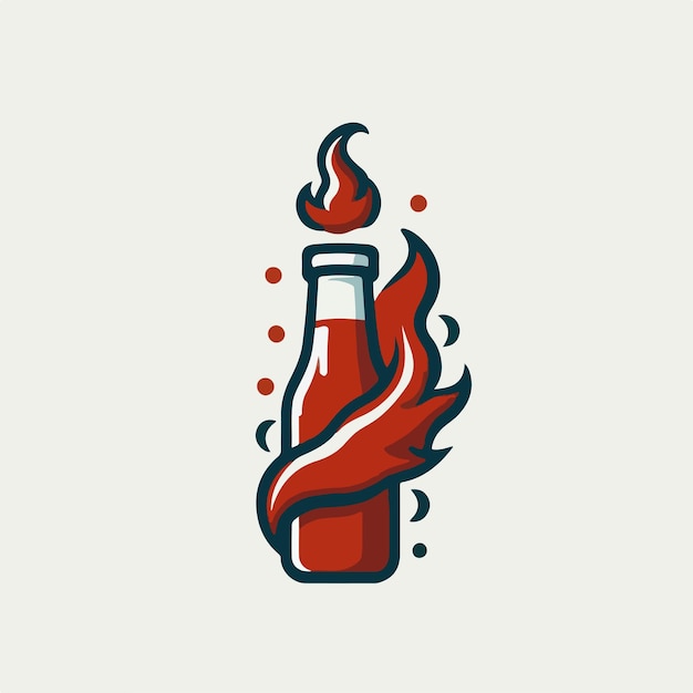 Vector hot sauce logo illustration