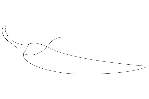 Hot spice chili pepper in continuous one line art drawing of style vector illustration