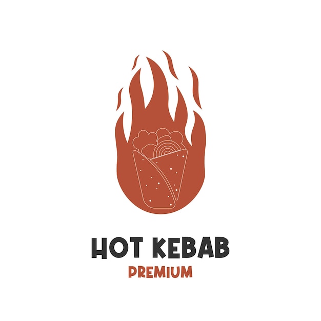 Hot And Spicy Fire Kebab Illustration Logo