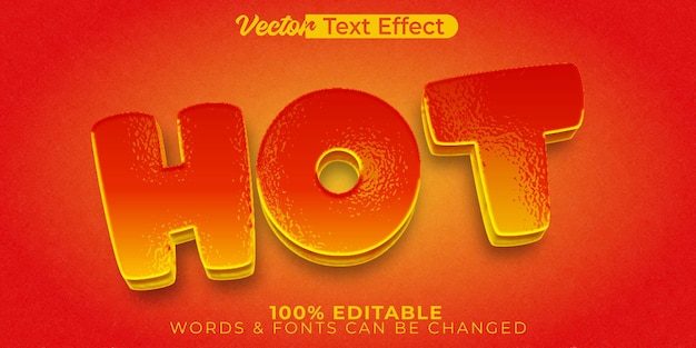 Hot Vector Text Effect Editable Alphabet Sun Fast Food Hotdog Fire