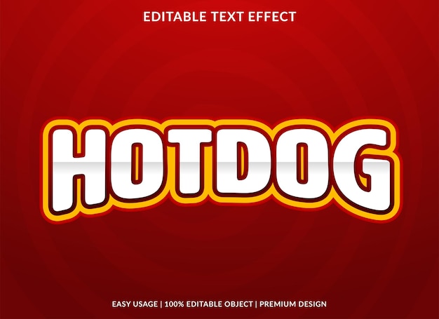 hotdog editable text effect template use for business logo and brand vector illustration