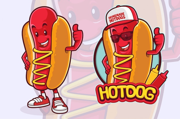 Hotdog mascot character  for Fast food vendor