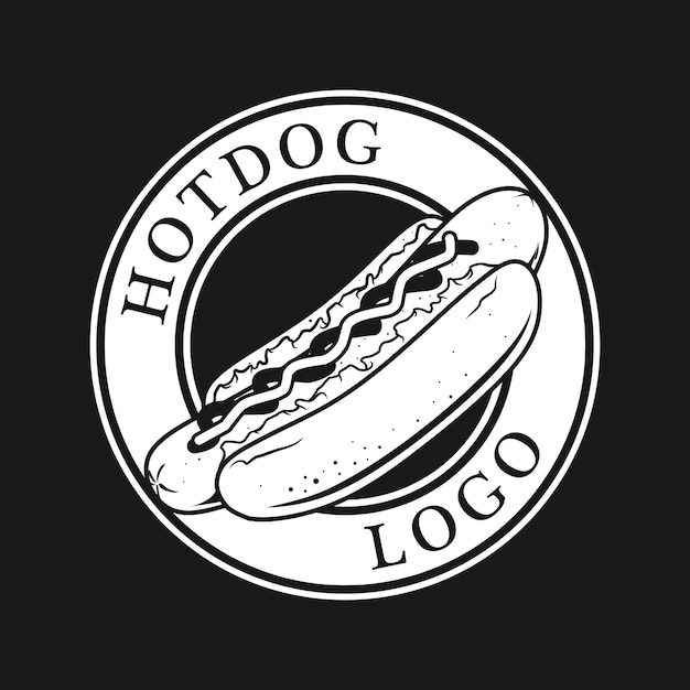 Hotdog vector logo black amp white color