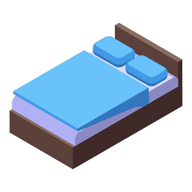 Hotel bedroom icon isometric vector Service phone offer