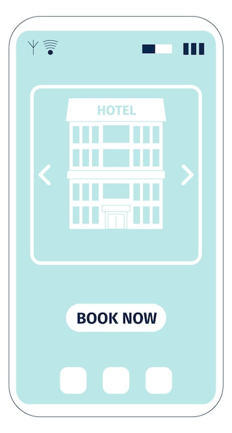 Hotel booking page on smartphone screen App icon