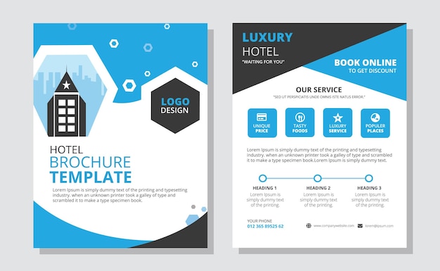 Hotel brochure design vector template