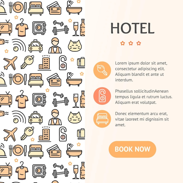 Hotel Concept Infographics Banner Vector