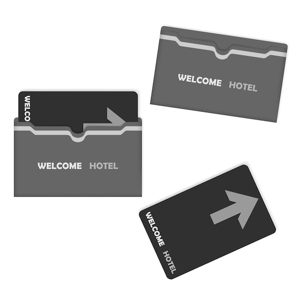 Hotel key card with keycard sleeve holder Vector template