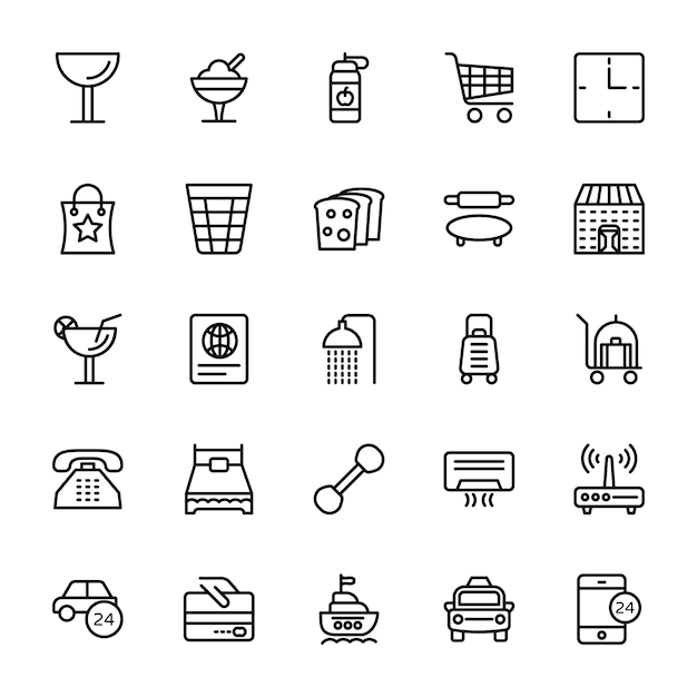 Hotel Line Icons 