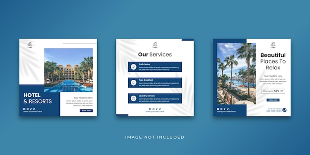 Hotel and Resort Social Media Instagram Post Template