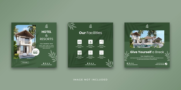 Hotel and Resort Social Media Instagram Post Template