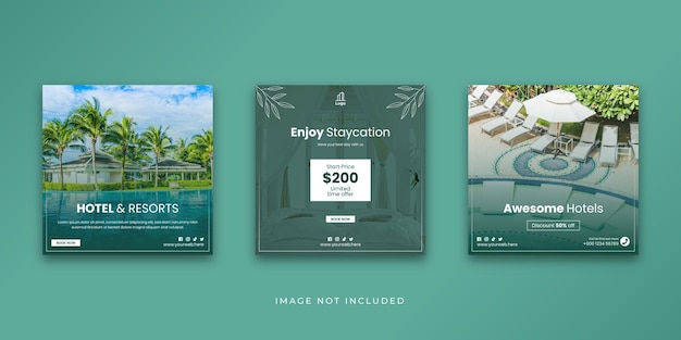 Hotel and Resort Social Media Instagram Post Template