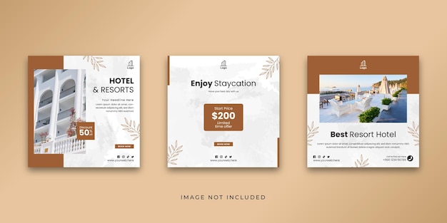 Hotel and Resort Social Media Instagram Post Template