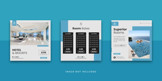 Hotel and Resort Social Media Post Template