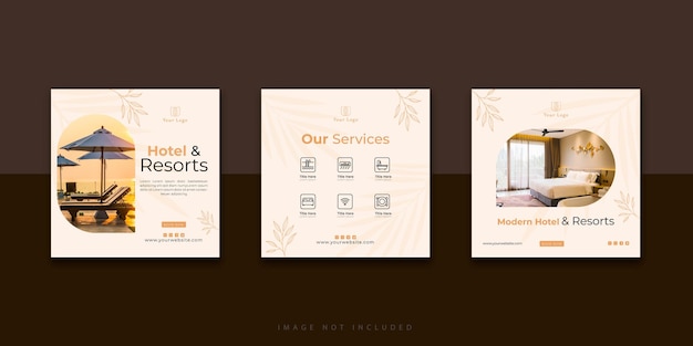 hotel and resorts social media instagram post template