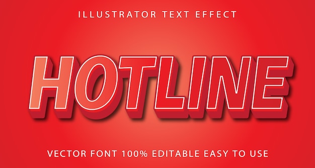 Hotline Vector Editable Text Effect