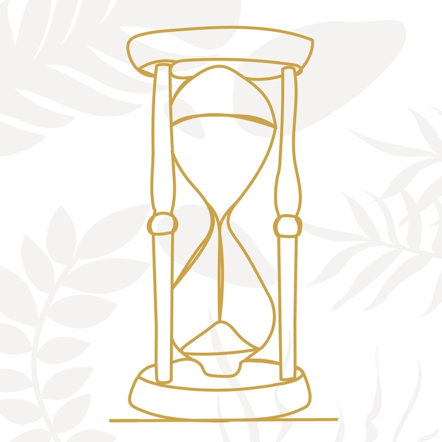 Hourglass drawing by one continuous line vector