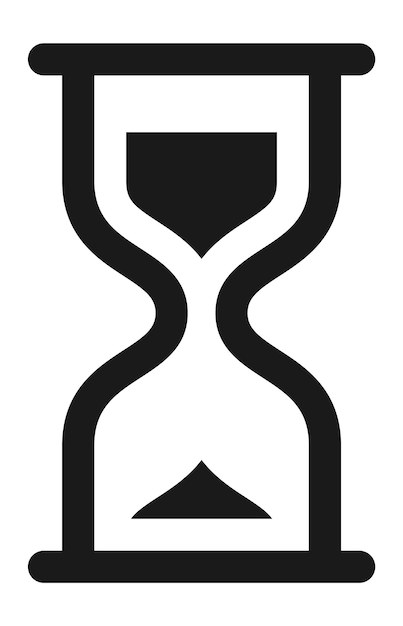 Hourglass icon. Waiting symbol. Black outline style