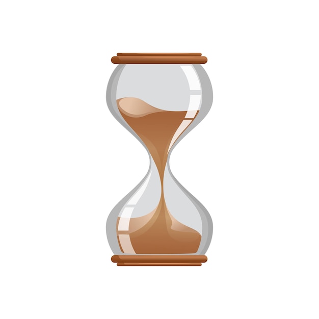 hourglass illustration in cartoon style on white background