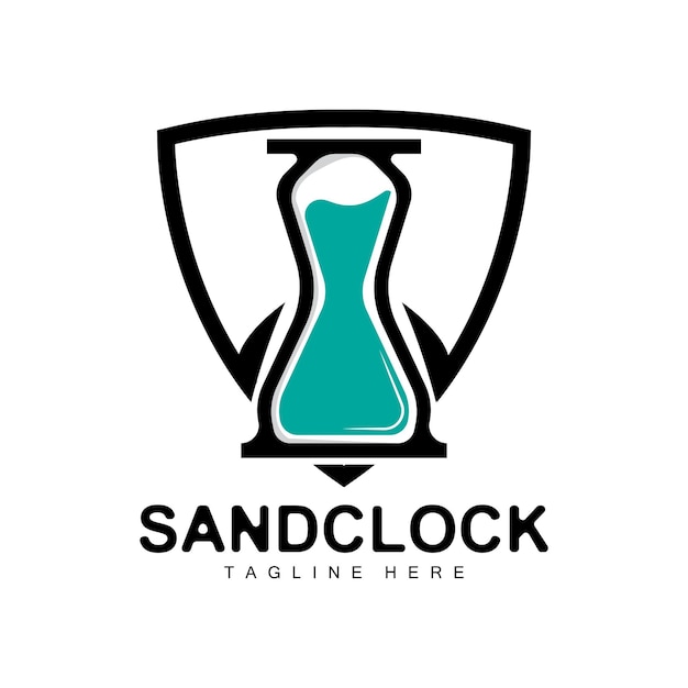 Hourglass Logo Clock Time Design Glass And Sand Style Product Brand Illustration And Template