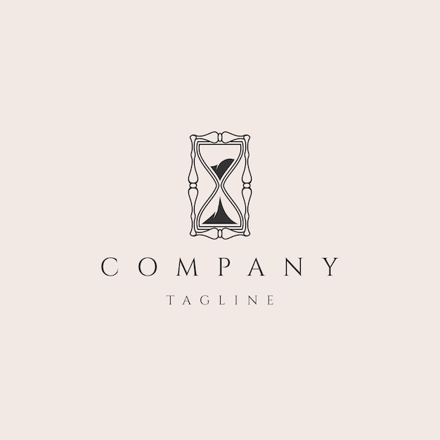 Hourglass vintage icon logo vector illustration design