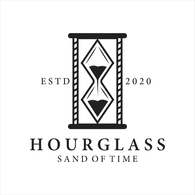 Hourglass vintage simple logo vector illustration design