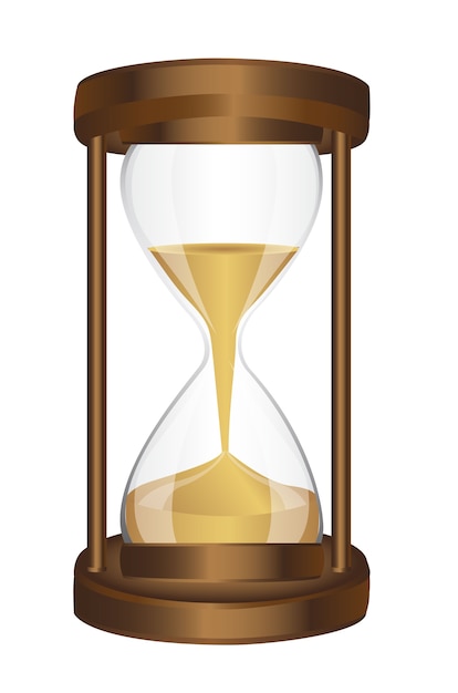 hourglass with sand isolated over white background vector