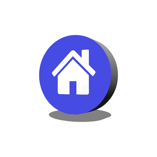 House 3D Icon Flat Vector Template Design Illustration