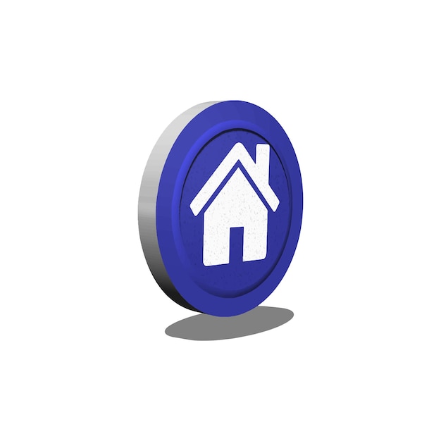 House 3D Icon Flat Vector Template Design Illustration