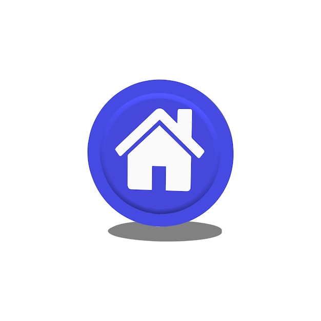 House 3D Icon Flat Vector Template Design Illustration