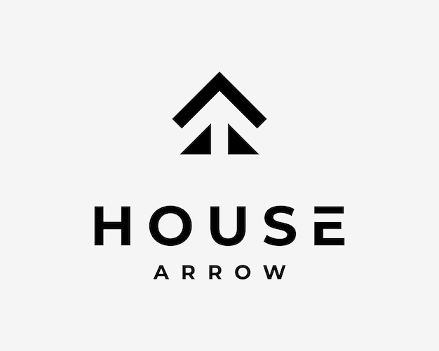 House Arrow Up Home Upward Building Real Estate Housing Finance Business Success Vector Logo Design