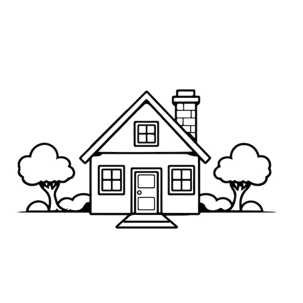 House Black and White Logo