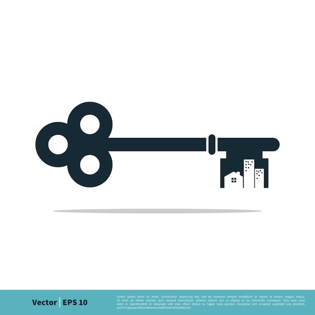 House Building and Key Icon Vector Logo Template Illustration Design Vector EPS 10