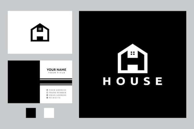 house building letter h real estate logo design vector illustration